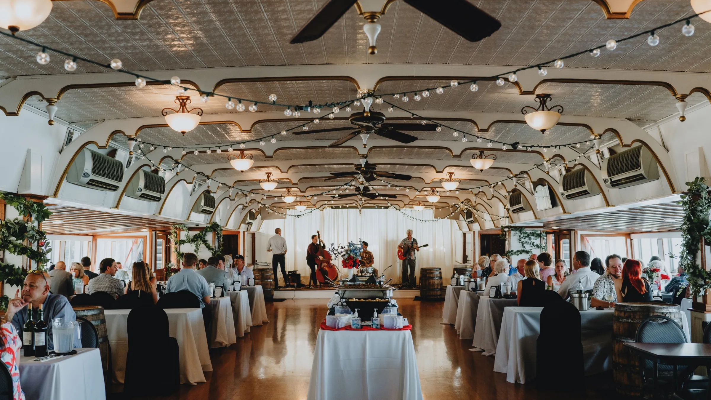 a group of people in a room