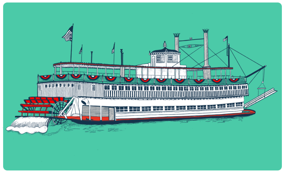 a large ship in the water